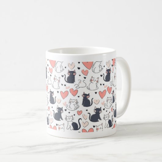 Tasse à motif de chat mignon (Devant droit)