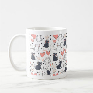 Tasse à motif de chat mignon