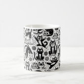 Tasse à motif de chat noir et blanc drôle (Centre)