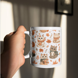 Tasse à motif de chats d'automne, esthétique d'aut