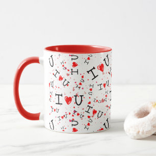 Tasse à motif de cœur Je t'aime romantique