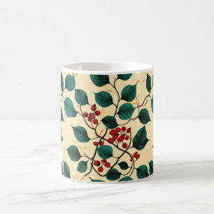 Tasse à motif de feuilles botaniques vintage