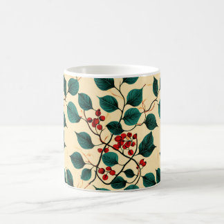 Tasse à motif de feuilles botaniques vintage