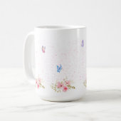 Tasse à motif de fleur simple (Devant gauche)