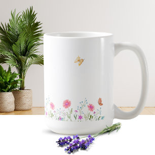 Tasse à motif de fleurs simple