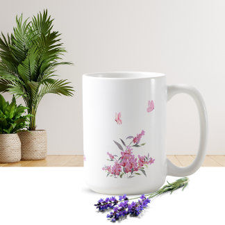 Tasse à motif de fleurs simple