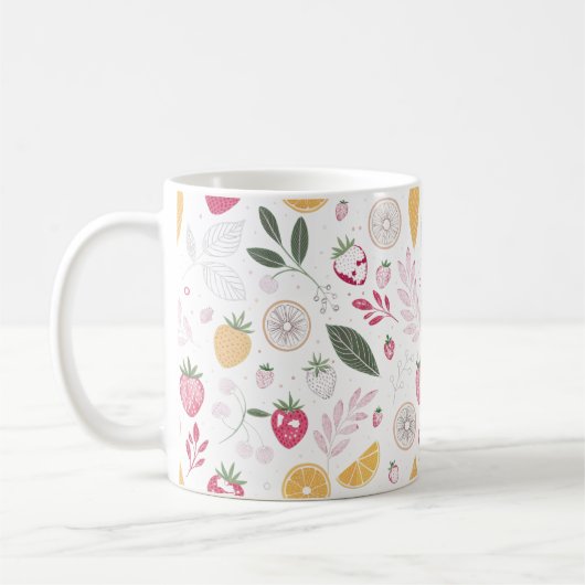 Tasse à motif de fruits d'agrumes et de fraises (Gauche)