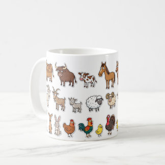 Tasse à motif de jolis animaux de ferme