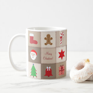 Tasse à motif de Noël - Fond tons beige