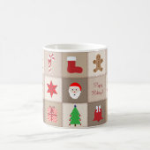 Tasse à motif de Noël - Fond tons beige (Centre)