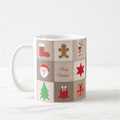 Tasse à motif de Noël - Fond tons beige (Gauche)