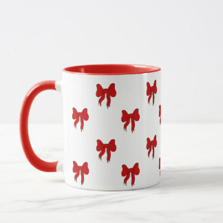 Tasse à motif de nœud rouge mignon | Cadeau pour e