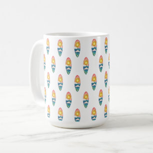 Tasse à motif de planche de surf de plage