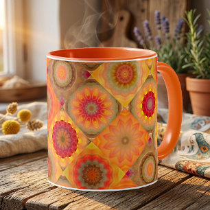 Tasse à motif floral ensoleillé