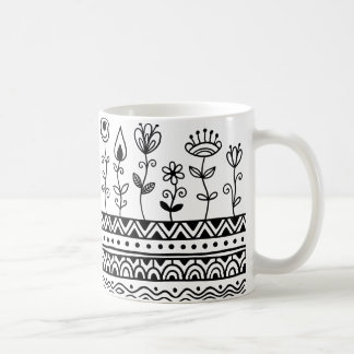 Tasse à motif floral folklorique minimal – Ligne a