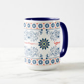Tasse à motif floral folklorique traditionnel (Devant droit)
