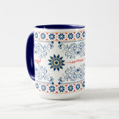 Tasse à motif floral folklorique traditionnel (Devant gauche)