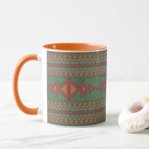 Tasse à motif géométrique vert de l'armoise du sud