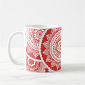 Tasse à motif mandala rouge et blanc (Gauche)