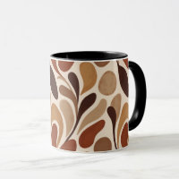 Tasse à motif organique contemporain – Tons terreu