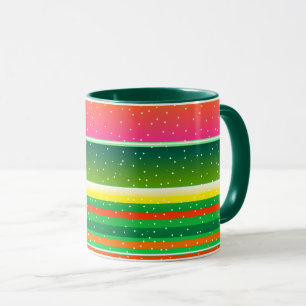 Tasse à motif rayé artistique Noël moderne