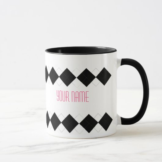 Tasse à motifs de losanges - personnalisée (Droite)