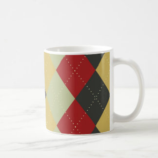 Tasse à motifs de losanges rouge