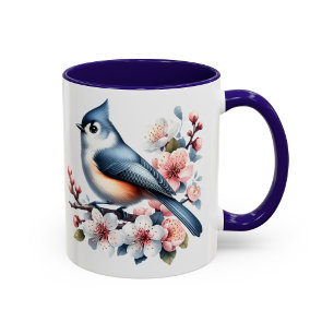 Tasse à Mug Oiseau Moine Titmé Floral Cadeau