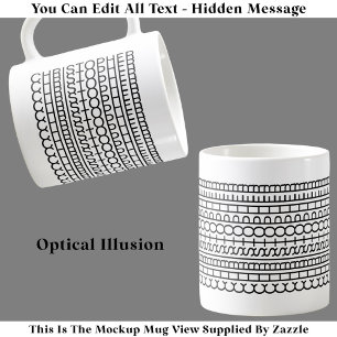 Tasse à nom d'illusion d'optique 114B Texte caché