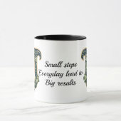 Tasse à nom personnalisé avec monogramme de feuill (Centre)