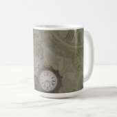 Tasse à papier vert olive vapeur (Devant droit)