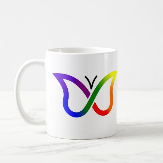 Tasse à papillon de la Neurodiversité TDAH (blanc) (Gauche)