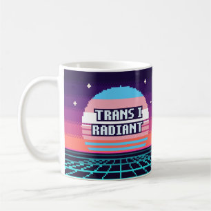 Tasse à pixels de fierté catalane radieuse Trans I