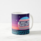 Tasse à pixels Fierté trans et radiante (Devant droit)