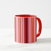 Tasse à rayures verticales rouges Cool (Devant droit)