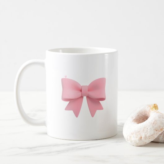 Tasse à ruban rose (Avec donut)