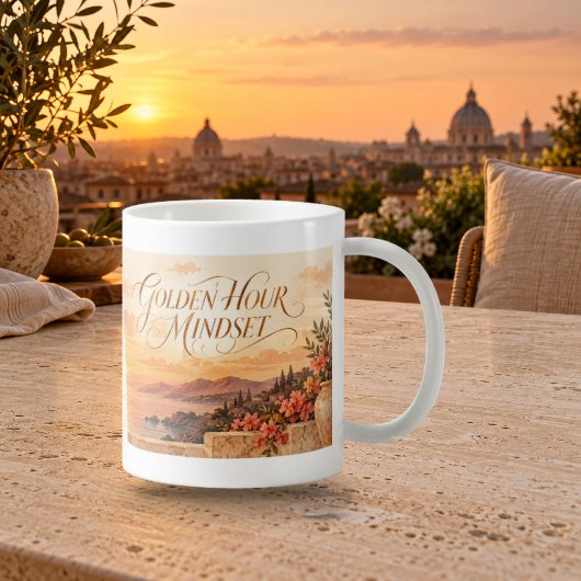 Tasse à script de mentalité de l'heure dorée