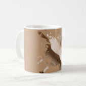 Tasse à texture de papier abstrait beige - Monogra (Devant gauche)