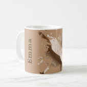 Tasse à texture de papier abstrait beige - Monogra (Devant gauche)