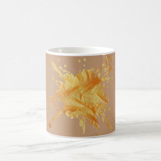 Tasse à texture de papier automnal pastel beige - (Centre)