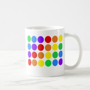 Tasse à thé anglaise arc-en-ciel pointillé