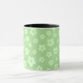 Tasse à thé aux fleurs vertes et blanches avec poi (Centre)