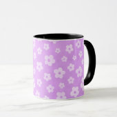 Tasse à thé aux fleurs violettes et blanches avec (Devant droit)