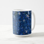 Tasse à thé / café Fleurs stylisées bleu profond (Devant droit)