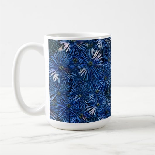 Tasse à thé / café Fleurs stylisées bleu profond (Gauche)