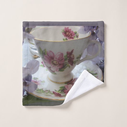 Tasse à thé & wisteria (Gant de toilette)