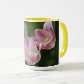 Tasse à trois tulipes roses (Devant droit)