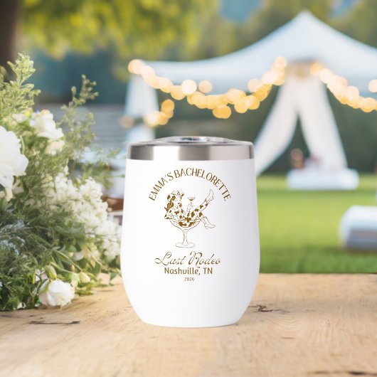 Tasse à vin Dernier Rodéo (Mariage (pivoté))