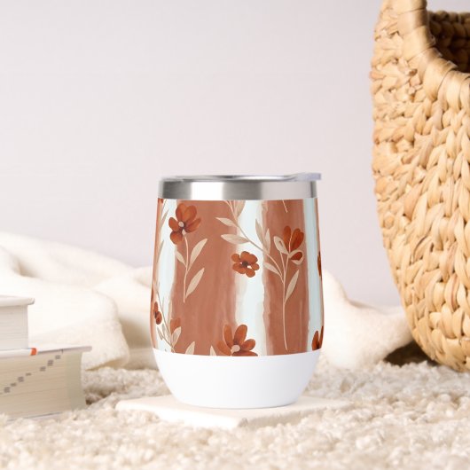 Tasse à vin rayée fleur sauvage Terracotta (Salon)