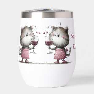 Tasse à vin très mignonne avec chat drôle